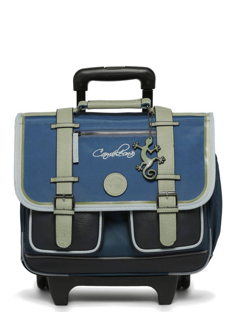 Wheeled Schoolbag For Kids 2 Compartments Cameleon Green vintage urban CR38 other view 7