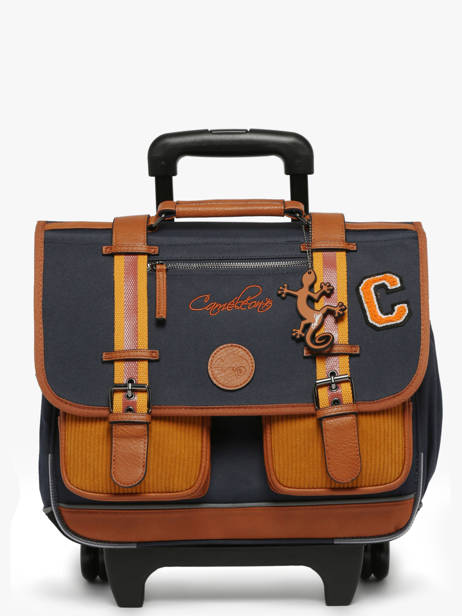 Wheeled Schoolbag For Kids 2 Compartments Cameleon Brown vintage urban CR38