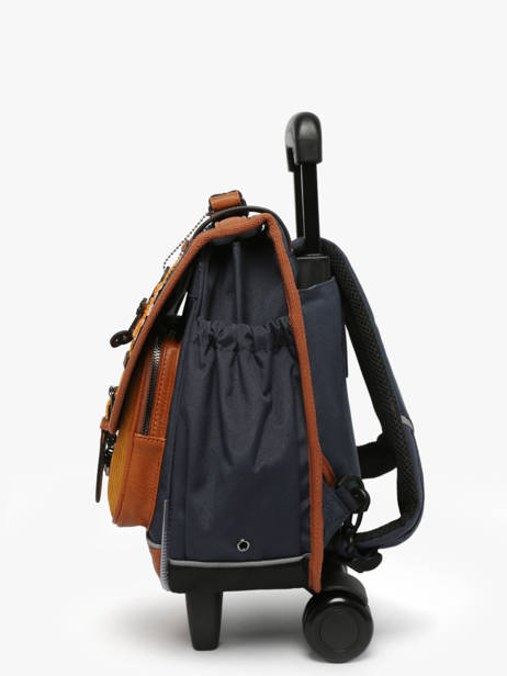 Cartable à Roulettes Enfant 2 Compartiments Cameleon Marron vintage urban CR38 vue secondaire 2