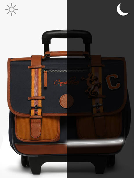 Cartable à Roulettes Enfant 2 Compartiments Cameleon Marron vintage urban CR38 vue secondaire 8