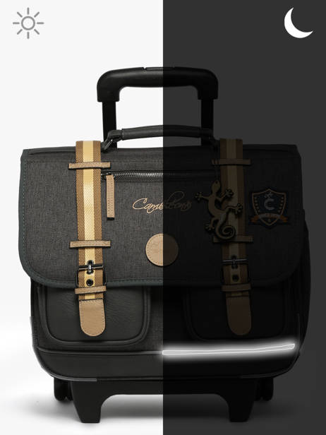Cartable à Roulettes Enfant 2 Compartiments Cameleon Gris vintage urban CR38 vue secondaire 8