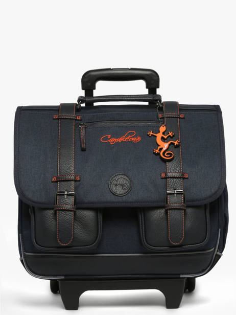 Cartable  Roulettes 3 Compartiments Cameleon Orange vintage urban CR41