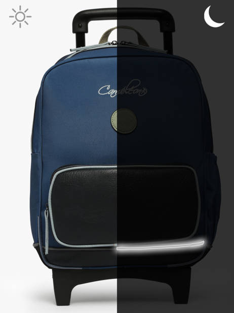 Sac A Dos à Roulettes 2 Compartiments Cameleon Vert vintage urban SR40 vue secondaire 8