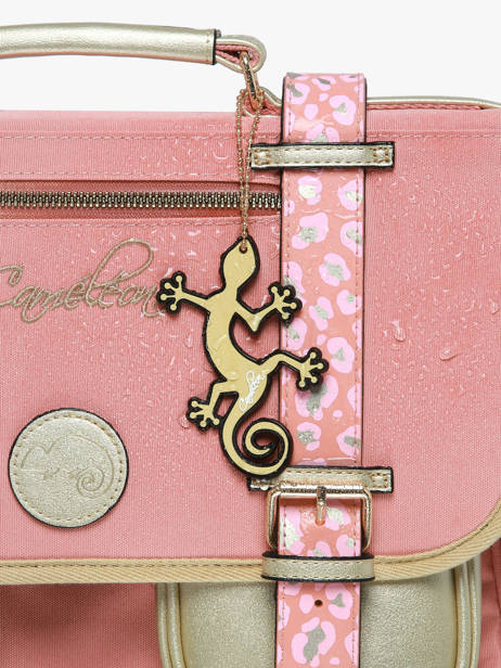 Boekentas Kinderen 2 Compartimenten Cameleon Roze vintage fantasy CA35 ander zicht 6