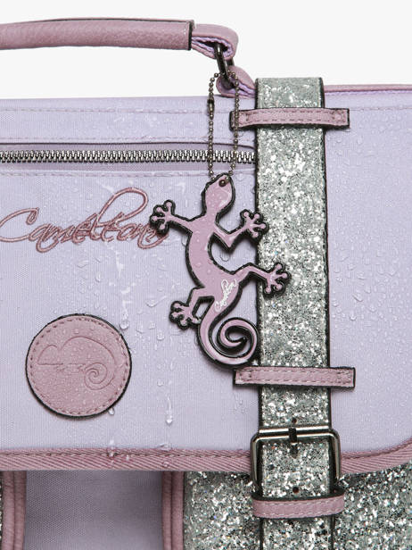 Boekentas Kinderen 2 Compartimenten Cameleon Violet vintage fantasy CA35 ander zicht 6