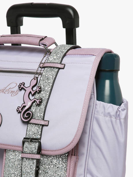 Wheeled Schoolbag For Kids 2 Compartments Cameleon Violet vintage fantasy CR38 other view 6
