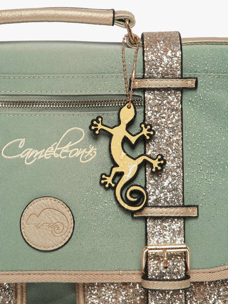 Boekentas Voor Kinderen 2 Compartimenten Cameleon Groen vintage fantasy CA38 ander zicht 6