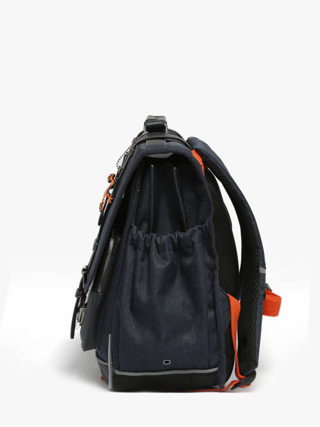 Boekentas Kinderen 3 Compartimenten Cameleon Blauw vintage urban CA41 ander zicht 2