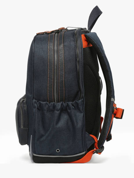 2-compartment Backpack Cameleon Blue vintage urban SO40 other view 2