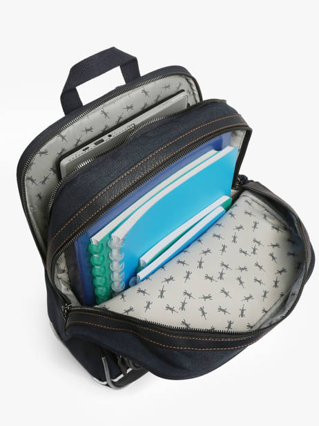 2-compartment Backpack Cameleon Blue vintage urban SO40 other view 3