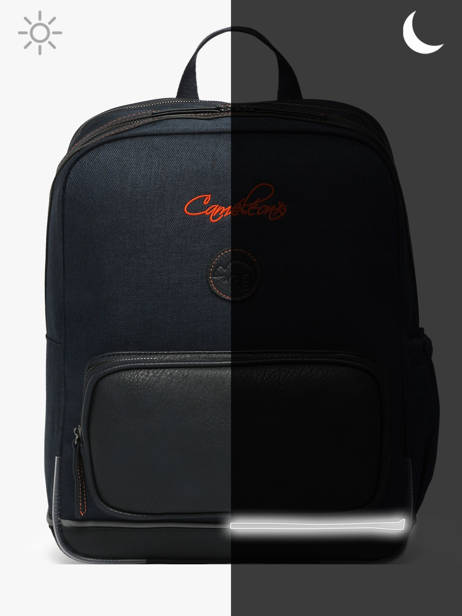 2-compartment Backpack Cameleon Blue vintage urban SO40 other view 8
