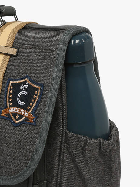 Boekentas Voor Kinderen 2 Compartimenten Cameleon Grijs vintage urban CA35 ander zicht 5