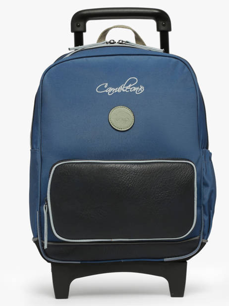 Sac A Dos  Roulettes 2 Compartiments Cameleon Bleu vintage urban SR40