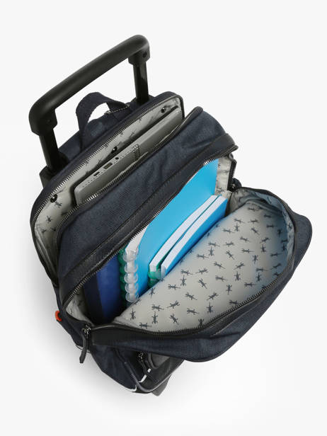 2-compartment Wheeled Schoolbag Cameleon Blue vintage urban SR40 other view 3