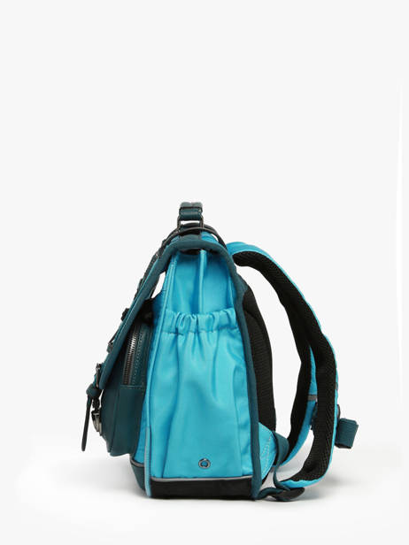 Cartable Enfant 2 Compartiments Cameleon Bleu vintage urban CA35 vue secondaire 2