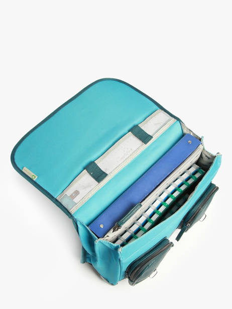 Cartable Enfant 2 Compartiments Cameleon Bleu vintage urban CA35 vue secondaire 3