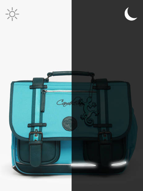 Cartable Enfant 2 Compartiments Cameleon Bleu vintage urban CA35 vue secondaire 7