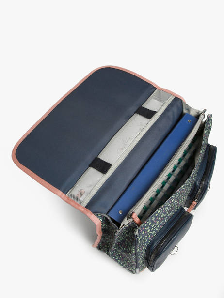 Cartable 2 Compartiments Cameleon Bleu vintage fantasy PBVGCA38 vue secondaire 3