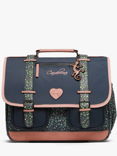 Boekentas 3 Compartimenten Cameleon Blauw vintage fantasy PBVGCA41