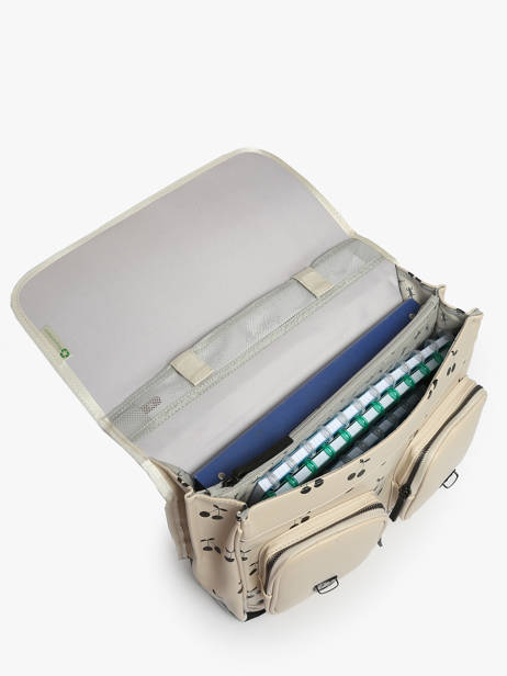 Cartable 2 Compartiments Cameleon Beige vintage north PBVWCA38 vue secondaire 3