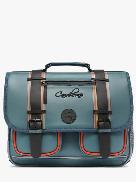 Boekentas 2 Compartimenten Cameleon Blauw vintage north PBVWCA38