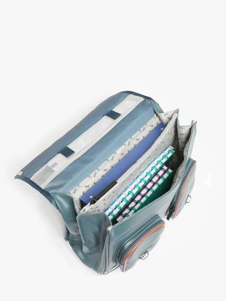 Cartable 2 Compartiments Cameleon Bleu vintage north PBVWCA38 vue secondaire 3