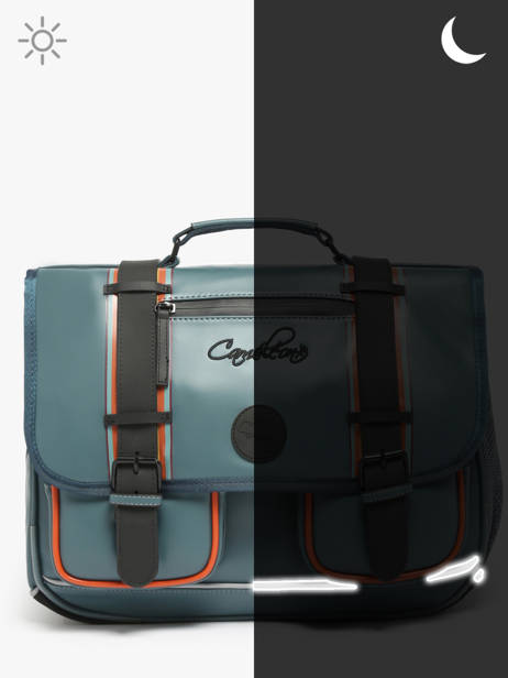 Cartable 2 Compartiments Cameleon Bleu vintage north PBVWCA38 vue secondaire 7