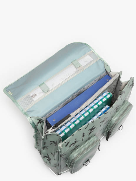 Cartable 3 Compartiments Cameleon Vert vintage north PBVWCA41 vue secondaire 3