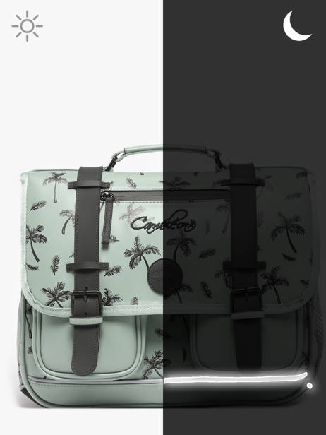 Cartable 3 Compartiments Cameleon Vert vintage north PBVWCA41 vue secondaire 7