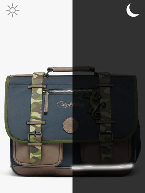 Cartable 3 Compartiments Cameleon Bleu vintage urban PBVBCA41 vue secondaire 8