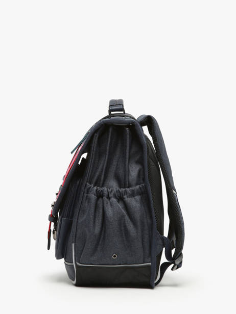 Cartable 3 Compartiments Cameleon Bleu vintage urban PBVBCA41 vue secondaire 2