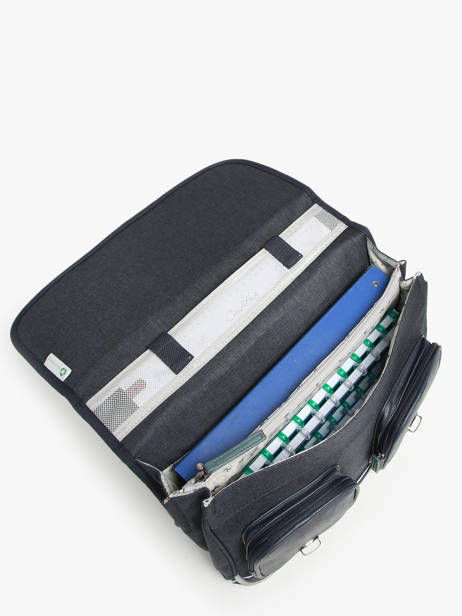 Cartable 2 Compartiments Cameleon Bleu vintage urban 27 vue secondaire 3