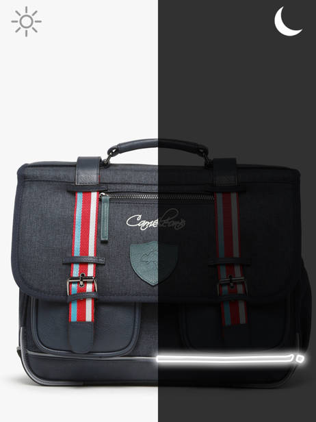 Cartable 2 Compartiments Cameleon Bleu vintage urban 27 vue secondaire 7
