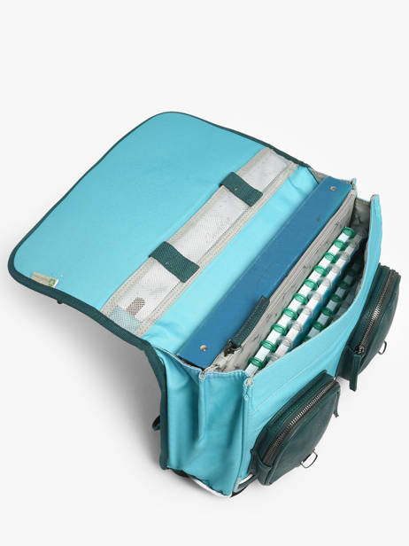Cartable 2 Compartiments Cameleon Bleu vintage urban 27 vue secondaire 3