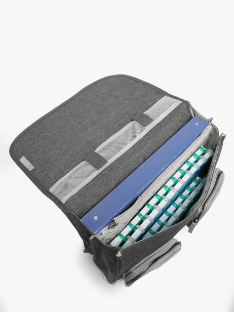 Cartable 2 Compartiments Cameleon Gris vintage urban PBVBCA35 vue secondaire 2