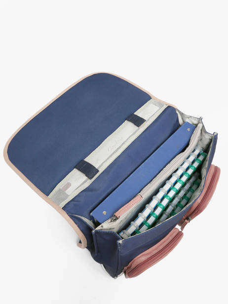 Cartable 2 Compartiments Cameleon Bleu vintage fantasy PBVGCA38 vue secondaire 3