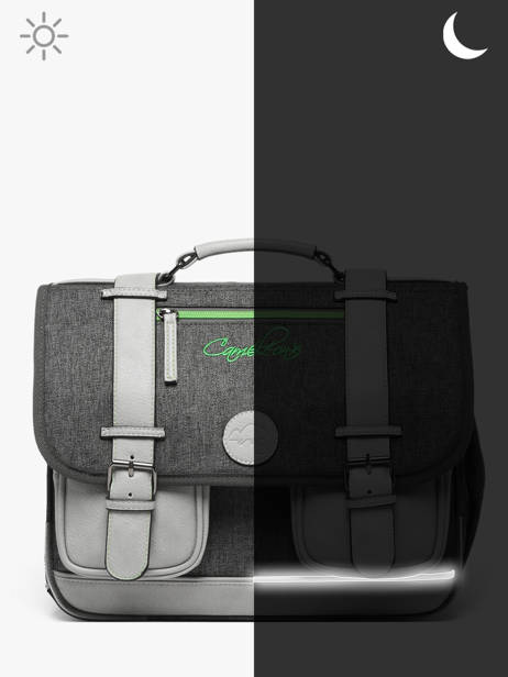 Cartable 2 Compartiments Cameleon Gris vintage urban PBVBCA35 vue secondaire 6