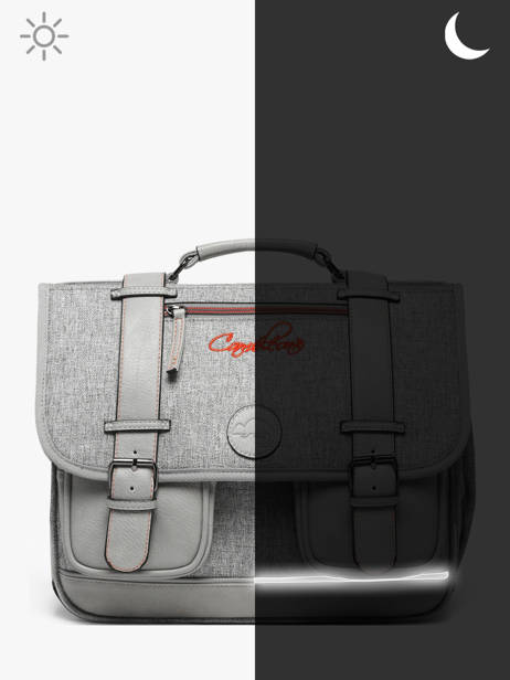Cartable 2 Compartiments Cameleon Gris vintage urban PBVBCA35 vue secondaire 6