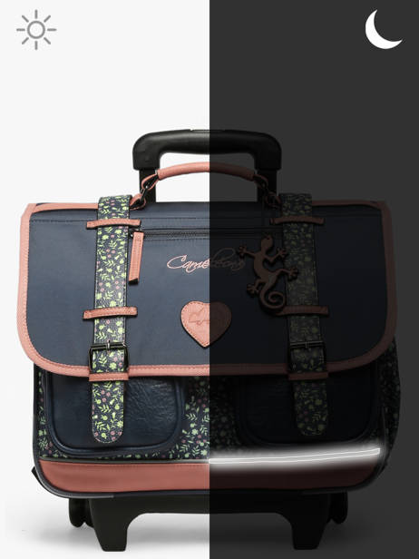 Cartable à Roulettes 2 Compartiments Cameleon Bleu vintage fantasy PBVGCR38 vue secondaire 8