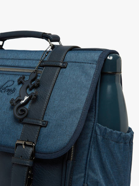 Boekentas 2 Compartimenten Cameleon Blauw vintage color - VIC-CA35 ander zicht 4