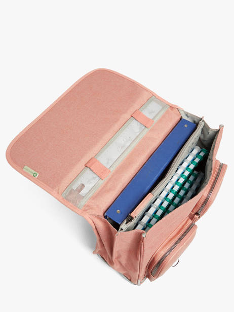 Boekentas 2 Compartimenten Cameleon Roze vintage color CA38 ander zicht 2