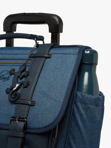 Cartable à Roulettes 2 Compartiments Cameleon Bleu vintage color CR38 vue secondaire 5