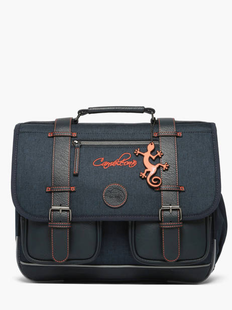 Cartable 2 Compartiments Cameleon Bleu vintage urban CA38