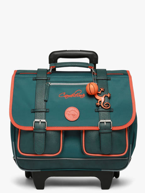 Cartable � Roulettes 2 Compartiments Cameleon Bleu vintage urban CR38