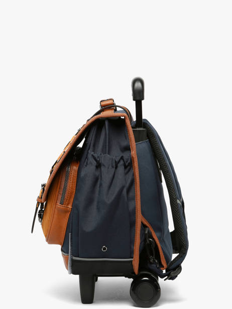 Boekentas Op Wieltjes 2 Compartimenten Vintage Urban Cameleon Blauw vintage urban CR38 ander zicht 1