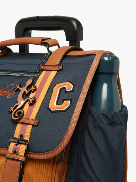 Boekentas Op Wieltjes 2 Compartimenten Vintage Urban Cameleon Blauw vintage urban CR38 ander zicht 5