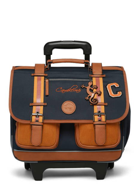 Boekentas Op Wieltjes 2 Compartimenten Vintage Urban Cameleon Blauw vintage urban CR38 ander zicht 6