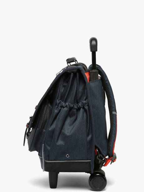 3-compartment Wheeled Satchel Cameleon Blue vintage urban CR41 other view 1