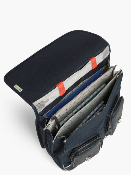 3-compartment Wheeled Satchel Cameleon Blue vintage urban CR41 other view 2