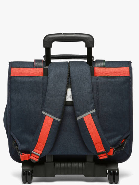 3-compartment Wheeled Satchel Cameleon Blue vintage urban CR41 other view 3